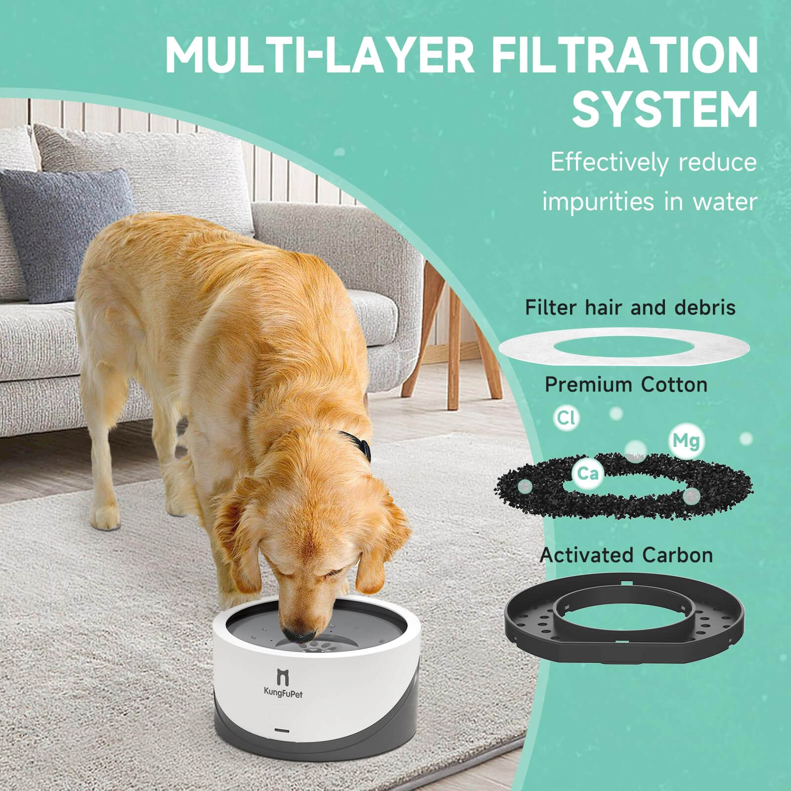 Slow water feeder for dogs