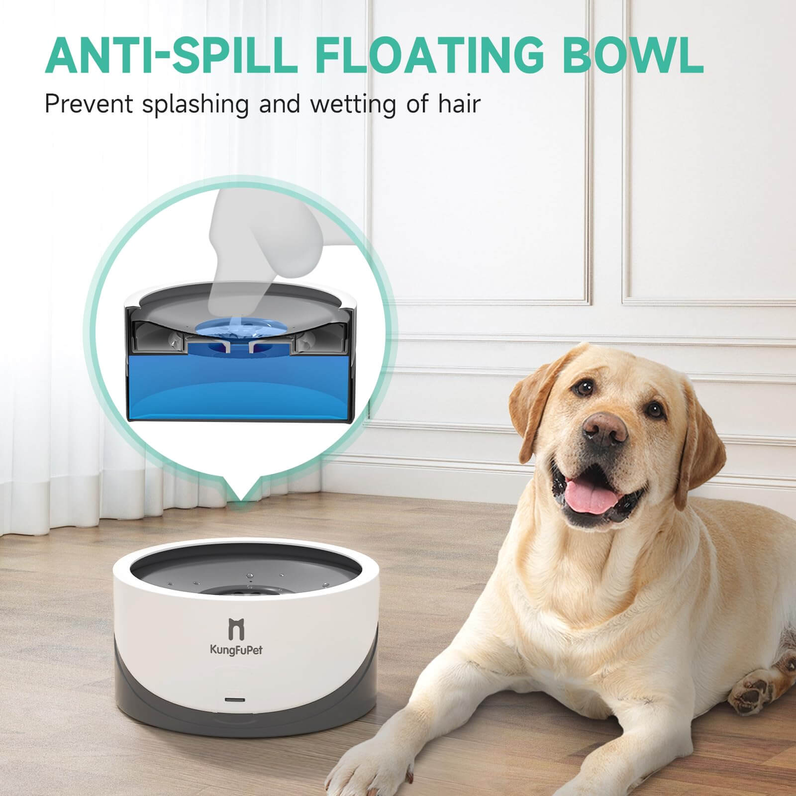Slow water feeder for dogs